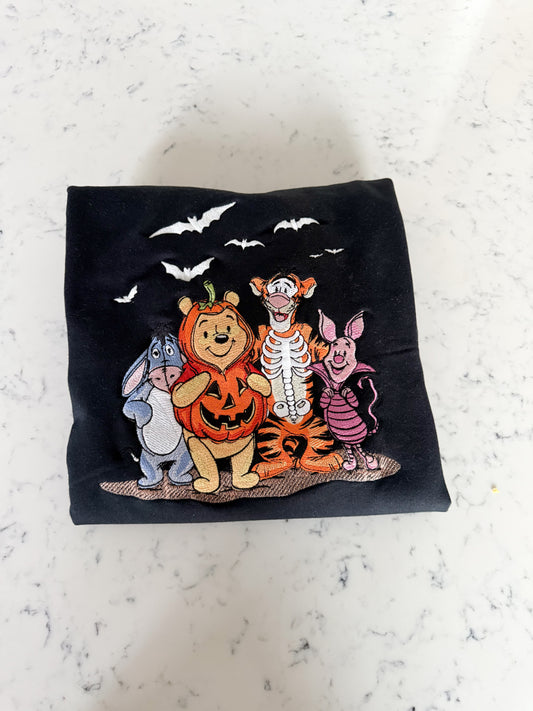 TRICK OR TREAT 100 ACRES WOODS EMBROIDERY
