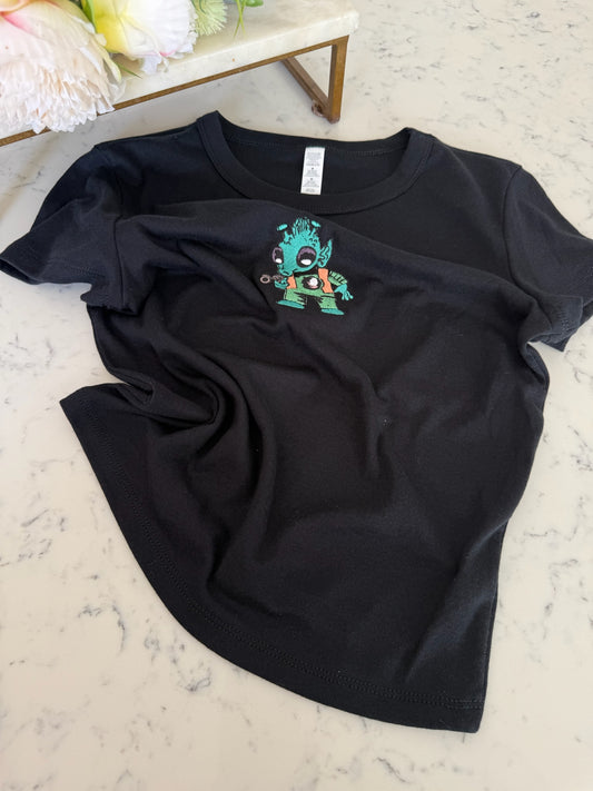 ALIEN EMBROIDERED BABY TEE