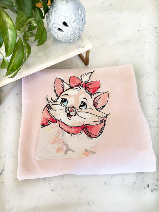PAINTED WHITE KITTY EMBROIDERY