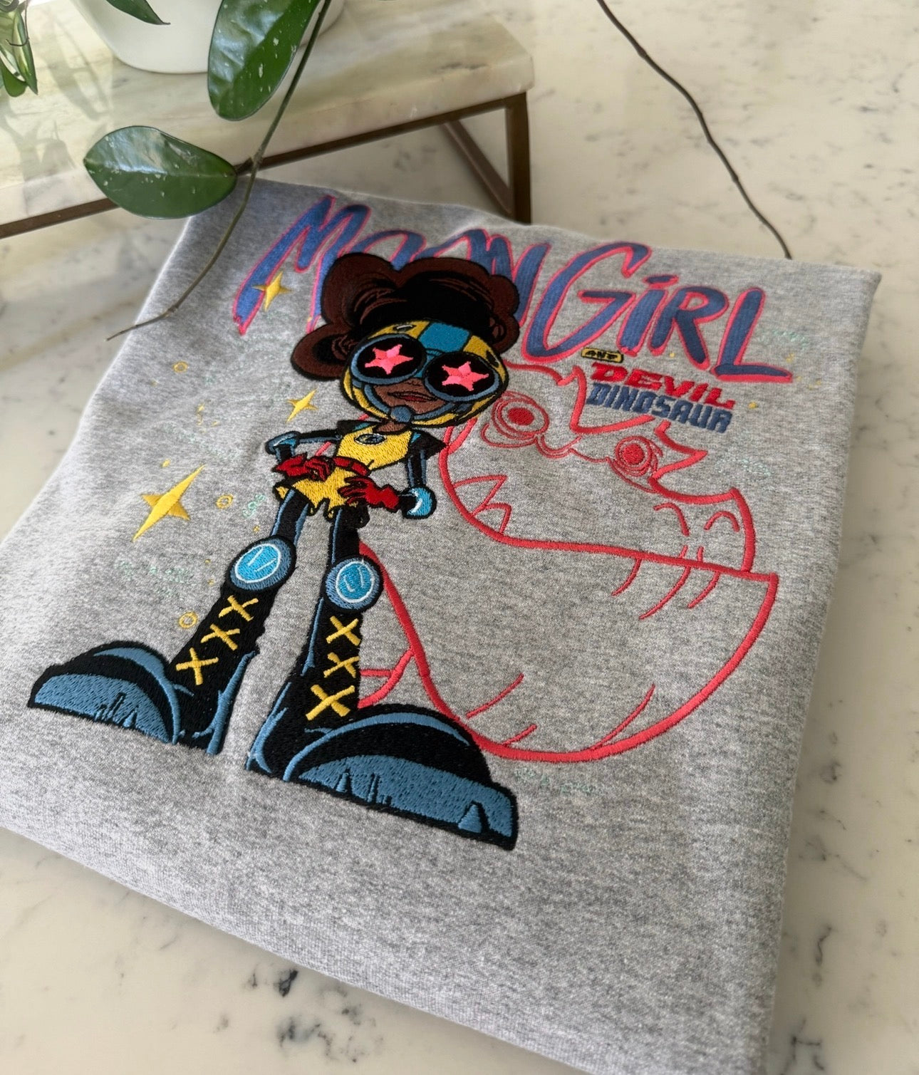 GIRL GENIUS AND DINO EMBROIDERY