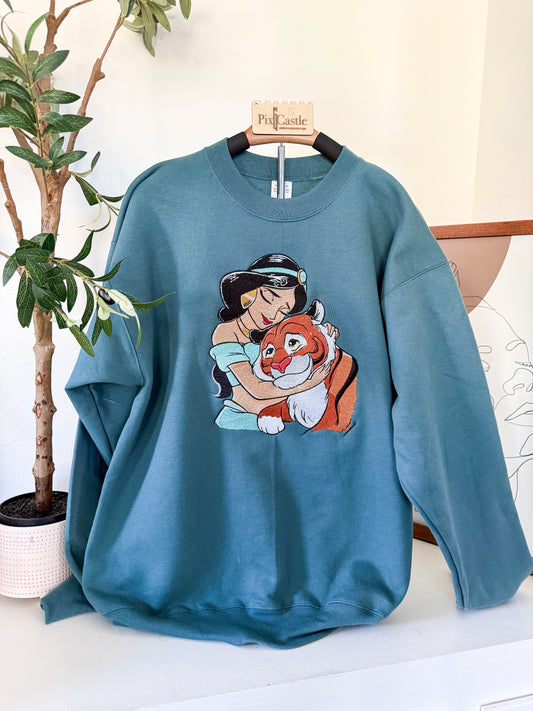 PRINCESS JAZ  AND TIGER EMBROIDERY