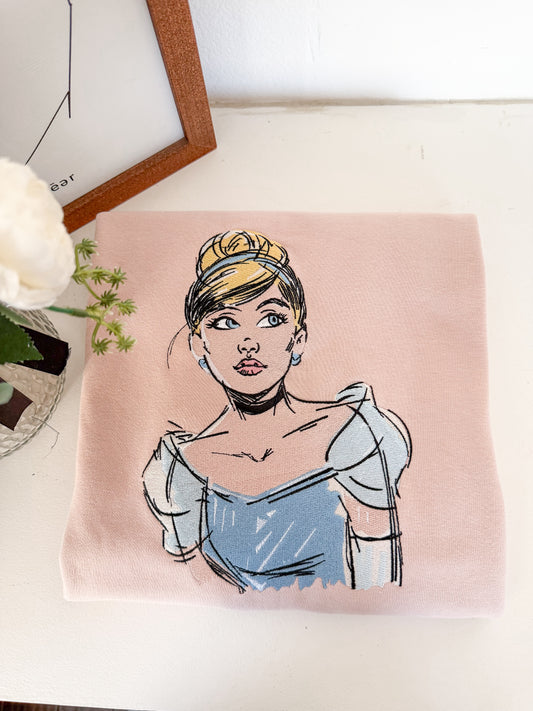 GLASS SHOES PRINCESS SKETCH  EMBROIDERY